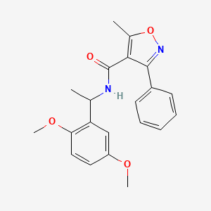 molecular formula C21H22N2O4 B4430744 N-[1-(2,5-dimethoxyphenyl)ethyl]-5-methyl-3-phenyl-4-isoxazolecarboxamide 