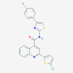 molecular formula C23H13ClFN3OS2 B443079 2-(5-chlorothiophen-2-yl)-N-[4-(4-fluorophenyl)-1,3-thiazol-2-yl]quinoline-4-carboxamide 