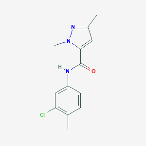 molecular formula C13H14ClN3O B443080 N-(3-chloro-4-methylphenyl)-1,3-dimethyl-1H-pyrazole-5-carboxamide 