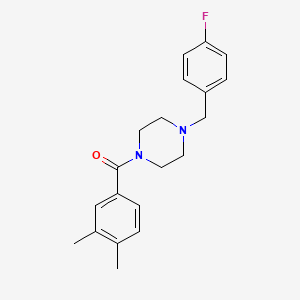 molecular formula C20H23FN2O B4430830 1-(3,4-dimethylbenzoyl)-4-(4-fluorobenzyl)piperazine 