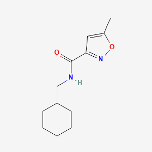 molecular formula C12H18N2O2 B4430871 N-(cyclohexylmethyl)-5-methyl-3-isoxazolecarboxamide 