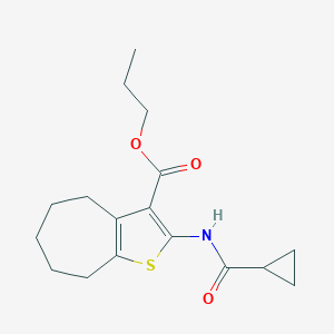 propyl 2-[(cyclopropylcarbonyl)amino]-5,6,7,8-tetrahydro-4H-cyclohepta[b]thiophene-3-carboxylate