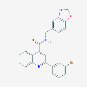 N-(1,3-benzodioxol-5-ylmethyl)-2-(3-bromophenyl)quinoline-4-carboxamide