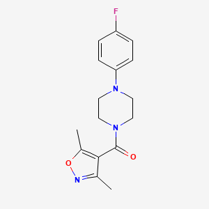 molecular formula C16H18FN3O2 B4430950 1-[(3,5-dimethyl-4-isoxazolyl)carbonyl]-4-(4-fluorophenyl)piperazine 