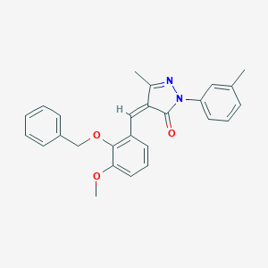 molecular formula C26H24N2O3 B443097 4-[2-(benzyloxy)-3-methoxybenzylidene]-5-methyl-2-(3-methylphenyl)-2,4-dihydro-3H-pyrazol-3-one 