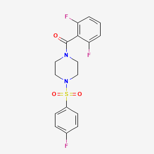 molecular formula C17H15F3N2O3S B4430970 1-(2,6-difluorobenzoyl)-4-[(4-fluorophenyl)sulfonyl]piperazine 