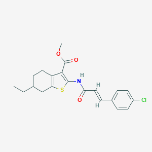 molecular formula C21H22ClNO3S B443098 Methyl 2-{[3-(4-chlorophenyl)acryloyl]amino}-6-ethyl-4,5,6,7-tetrahydro-1-benzothiophene-3-carboxylate 