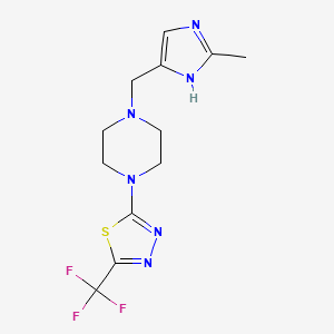 molecular formula C12H15F3N6S B4430988 1-[(2-methyl-1H-imidazol-4-yl)methyl]-4-[5-(trifluoromethyl)-1,3,4-thiadiazol-2-yl]piperazine 