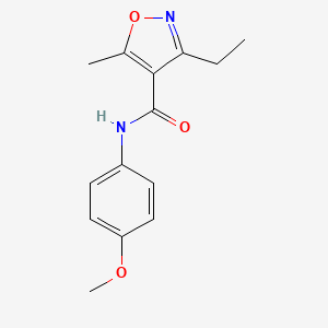 molecular formula C14H16N2O3 B4431050 3-ethyl-N-(4-methoxyphenyl)-5-methyl-4-isoxazolecarboxamide 