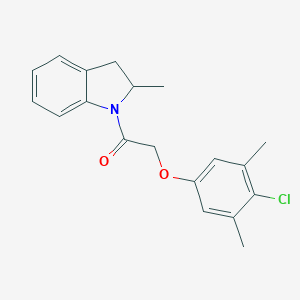 molecular formula C19H20ClNO2 B443112 1-[(4-Chloro-3,5-dimethylphenoxy)acetyl]-2-methylindoline 