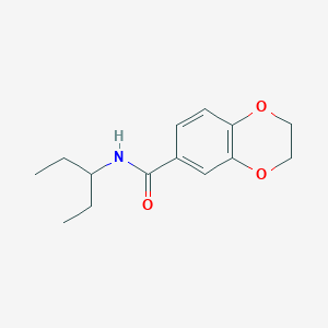 molecular formula C14H19NO3 B4431131 N-(1-ethylpropyl)-2,3-dihydro-1,4-benzodioxine-6-carboxamide 