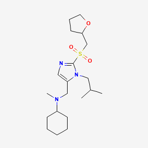 molecular formula C20H35N3O3S B4431132 N-({1-isobutyl-2-[(tetrahydro-2-furanylmethyl)sulfonyl]-1H-imidazol-5-yl}methyl)-N-methylcyclohexanamine 