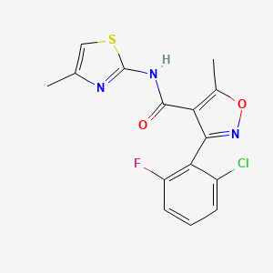 molecular formula C15H11ClFN3O2S B4431145 3-(2-chloro-6-fluorophenyl)-5-methyl-N-(4-methyl-1,3-thiazol-2-yl)-4-isoxazolecarboxamide 