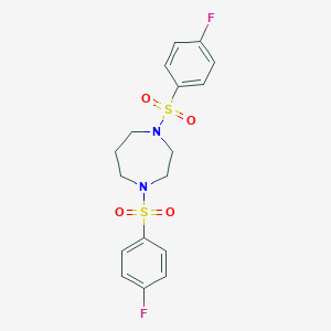 molecular formula C17H18F2N2O4S2 B443120 1,4-Bis[(4-fluorophenyl)sulfonyl]-1,4-diazepane 