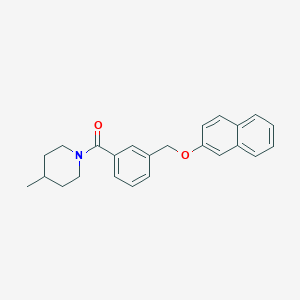 molecular formula C24H25NO2 B443125 4-Methyl-1-{3-[(2-naphthyloxy)methyl]benzoyl}piperidine 