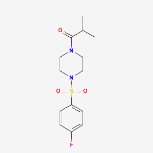 molecular formula C14H19FN2O3S B4431306 1-[(4-fluorophenyl)sulfonyl]-4-isobutyrylpiperazine 