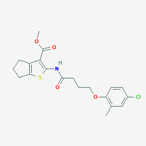 molecular formula C20H22ClNO4S B443131 methyl 2-[4-(4-chloro-2-methylphenoxy)butanamido]-4H,5H,6H-cyclopenta[b]thiophene-3-carboxylate CAS No. 438473-49-5