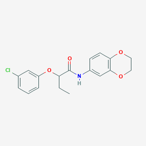 2-(3-chlorophenoxy)-N-(2,3-dihydro-1,4-benzodioxin-6-yl)butanamide