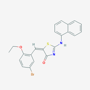 molecular formula C22H17BrN2O2S B443136 (5E)-5-[(5-bromo-2-ethoxyphenyl)methylidene]-2-(naphthalen-1-ylamino)-1,3-thiazol-4-one 