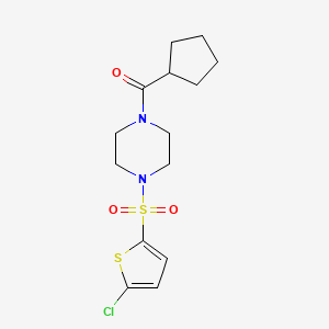 molecular formula C14H19ClN2O3S2 B4431363 1-[(5-chloro-2-thienyl)sulfonyl]-4-(cyclopentylcarbonyl)piperazine 