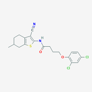 molecular formula C20H20Cl2N2O2S B443137 N-(3-cyano-6-methyl-4,5,6,7-tetrahydro-1-benzothiophen-2-yl)-4-(2,4-dichlorophenoxy)butanamide 