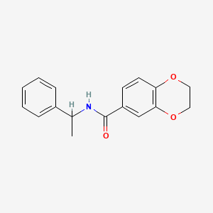 molecular formula C17H17NO3 B4431384 N-(1-phenylethyl)-2,3-dihydro-1,4-benzodioxine-6-carboxamide 