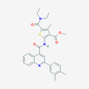 Methyl 5-(diethylcarbamoyl)-2-({[2-(3,4-dimethylphenyl)quinolin-4-yl]carbonyl}amino)-4-methylthiophene-3-carboxylate