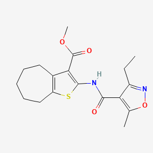 methyl 2-{[(3-ethyl-5-methyl-4-isoxazolyl)carbonyl]amino}-5,6,7,8-tetrahydro-4H-cyclohepta[b]thiophene-3-carboxylate