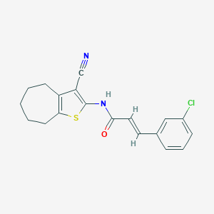 (2E)-3-(3-chlorophenyl)-N-(3-cyano-5,6,7,8-tetrahydro-4H-cyclohepta[b]thiophen-2-yl)prop-2-enamide