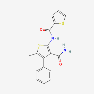 molecular formula C17H14N2O2S2 B4431492 N-[3-(aminocarbonyl)-5-methyl-4-phenyl-2-thienyl]-2-thiophenecarboxamide 