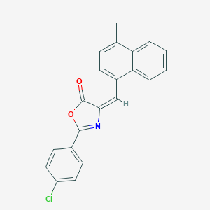 molecular formula C21H14ClNO2 B443152 2-(4-chlorophenyl)-4-[(4-methyl-1-naphthyl)methylene]-1,3-oxazol-5(4H)-one 