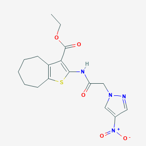 ethyl 2-[({4-nitro-1H-pyrazol-1-yl}acetyl)amino]-5,6,7,8-tetrahydro-4H-cyclohepta[b]thiophene-3-carboxylate