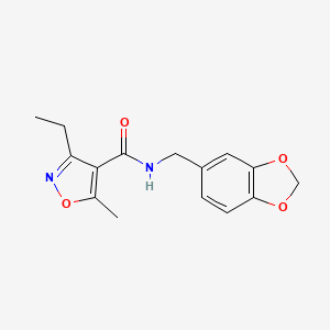 N-(1,3-benzodioxol-5-ylmethyl)-3-ethyl-5-methyl-4-isoxazolecarboxamide