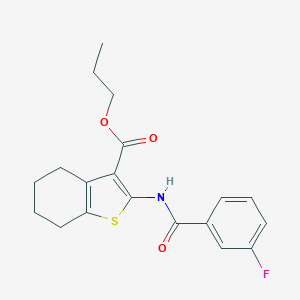 molecular formula C19H20FNO3S B443164 Propyl 2-[(3-fluorobenzoyl)amino]-4,5,6,7-tetrahydro-1-benzothiophene-3-carboxylate 