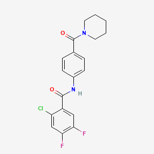 molecular formula C19H17ClF2N2O2 B4431644 2-chloro-4,5-difluoro-N-[4-(1-piperidinylcarbonyl)phenyl]benzamide 