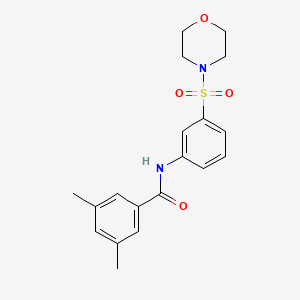 molecular formula C19H22N2O4S B4431670 3,5-dimethyl-N-[3-(4-morpholinylsulfonyl)phenyl]benzamide 