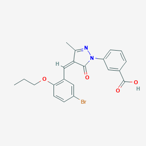 molecular formula C21H19BrN2O4 B443168 3-[4-(5-bromo-2-propoxybenzylidene)-3-methyl-5-oxo-4,5-dihydro-1H-pyrazol-1-yl]benzoic acid 