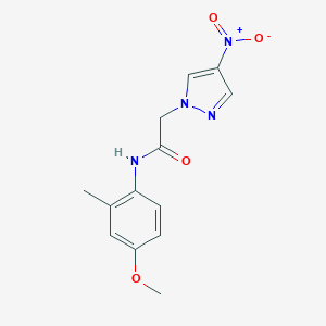 molecular formula C13H14N4O4 B443169 2-{4-nitro-1H-pyrazol-1-yl}-N-(4-methoxy-2-methylphenyl)acetamide 
