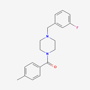 molecular formula C19H21FN2O B4431700 1-(3-fluorobenzyl)-4-(4-methylbenzoyl)piperazine 