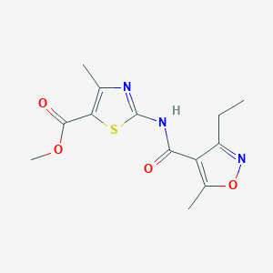 methyl 2-{[(3-ethyl-5-methyl-4-isoxazolyl)carbonyl]amino}-4-methyl-1,3-thiazole-5-carboxylate