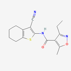 molecular formula C16H17N3O2S B4431720 N-(3-cyano-4,5,6,7-tetrahydro-1-benzothien-2-yl)-3-ethyl-5-methyl-4-isoxazolecarboxamide 