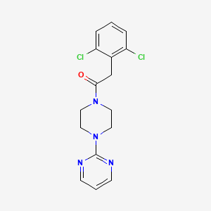 molecular formula C16H16Cl2N4O B4431738 2-{4-[(2,6-dichlorophenyl)acetyl]-1-piperazinyl}pyrimidine 