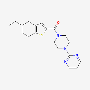 molecular formula C19H24N4OS B4431753 2-{4-[(5-ethyl-4,5,6,7-tetrahydro-1-benzothien-2-yl)carbonyl]-1-piperazinyl}pyrimidine 