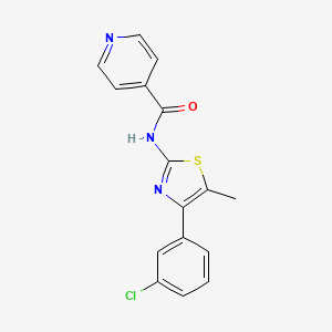 molecular formula C16H12ClN3OS B4431761 N-[4-(3-chlorophenyl)-5-methyl-1,3-thiazol-2-yl]isonicotinamide 