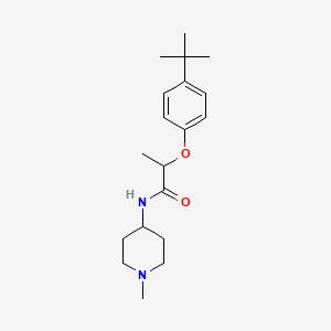 molecular formula C19H30N2O2 B4431794 2-(4-tert-butylphenoxy)-N-(1-methyl-4-piperidinyl)propanamide 