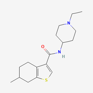 molecular formula C17H26N2OS B4431828 N-(1-ethyl-4-piperidinyl)-6-methyl-4,5,6,7-tetrahydro-1-benzothiophene-3-carboxamide 