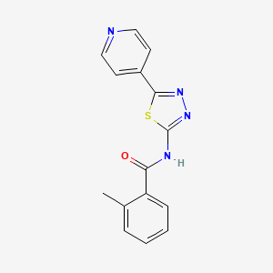 2-methyl-N-[5-(4-pyridinyl)-1,3,4-thiadiazol-2-yl]benzamide