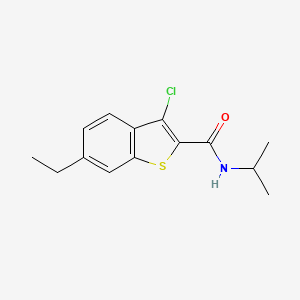 molecular formula C14H16ClNOS B4431847 3-chloro-6-ethyl-N-isopropyl-1-benzothiophene-2-carboxamide 