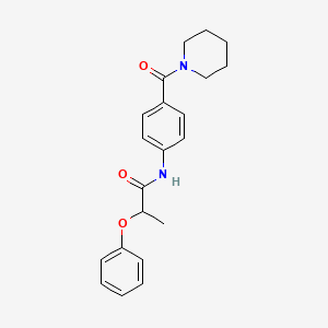 molecular formula C21H24N2O3 B4431853 2-phenoxy-N-[4-(1-piperidinylcarbonyl)phenyl]propanamide 