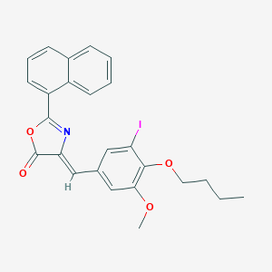 molecular formula C25H22INO4 B443186 4-(4-butoxy-3-iodo-5-methoxybenzylidene)-2-(1-naphthyl)-1,3-oxazol-5(4H)-one 